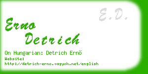 erno detrich business card